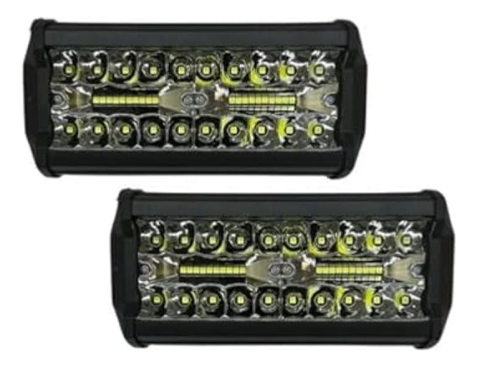  Faro Barra 12 Led Blanco Luz Fija 